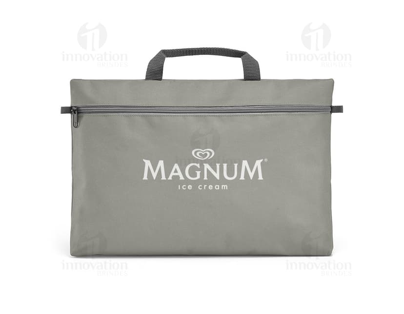 Pasta congresso 600D bolso principal preta de couro, moderna e elegante, ideal para armazenar e transportar documentos e pertences de forma segura e organizada.