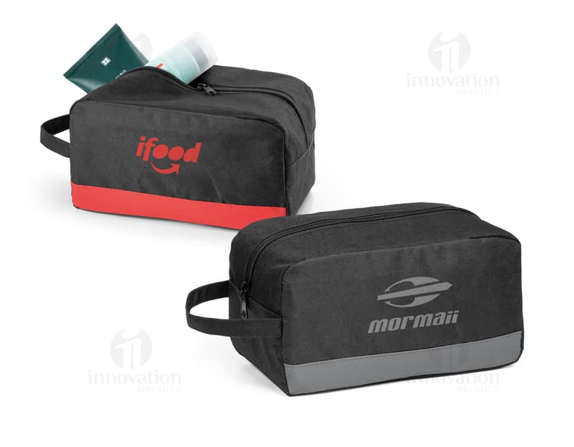 Nécessaire de Couro Preto para Organização de Acessórios - Prático e Moderno. Ideal para viagens ou escritório. Compre já!