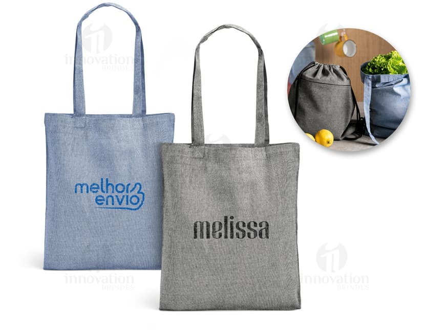 Sacola de algodão 375 x 415 mm, leve, prática e ecológica para suas compras e passeios. Feita em material resistente e luxuoso, é o acessório perfeito para um estilo casual e sustentável. Compre já a sua!