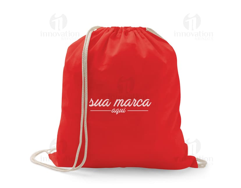 Mochila saco de algodão 370 x 410 mm - Acessório de moda moderno e prático para viagens e compras. Feito em nylon resistente, com design elegante e colorido. O presente perfeito para quem ama moda e estilo. Ótima opção de presente para o Dia dos Namorados. Garanta já o seu!