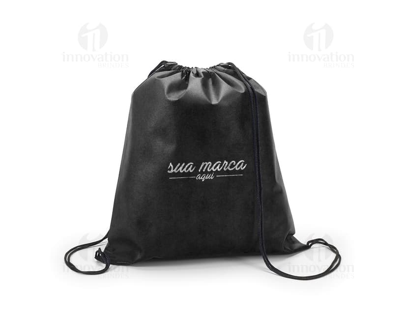 Mochila Saco 370 x 410 mm - Acessório de luxo em couro elegante e casual. Ideal para compras, viagens ou uso diário. Bolsa espaçosa e brilhante, sem alças, perfeita para guardar seus pertences com estilo. Adquira já o seu!