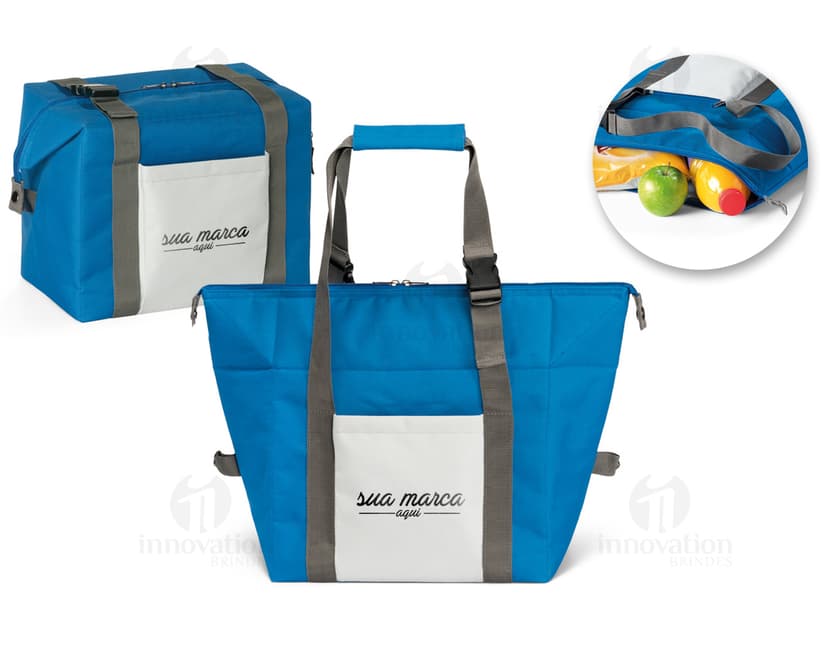 Bolsa térmica prática e versátil para manter seus alimentos frescos em viagens ou no dia a dia. Ideal para compras no shopping, passeios e eventos. Com alça resistente, zíper reforçado e design moderno. Garanta já a sua!