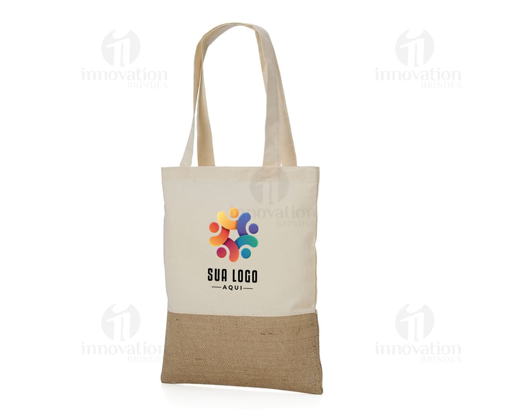 Sacola de algodão resistente e ecologicamente correta. Ideal para suas compras no shopping ou como embalagem para presentes. Aproveite a promoção e garanta a sua!