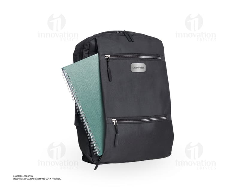 Mochila executiva de couro preto para notebook, ideal para viagens de negócios. Elegante e moderna, oferece segurança e praticidade. Compartimento para laptop, alça ajustável e fecho em zíper. Perfeita para o homem de sucesso que busca praticidade e estilo no dia a dia. Incremente seu visual profissional com essa mochila de luxo. Adquira já a sua e esteja sempre preparado para qualquer reunião ou viagem de trabalho. Um acessório indispensável para o homem de negócios moderno.