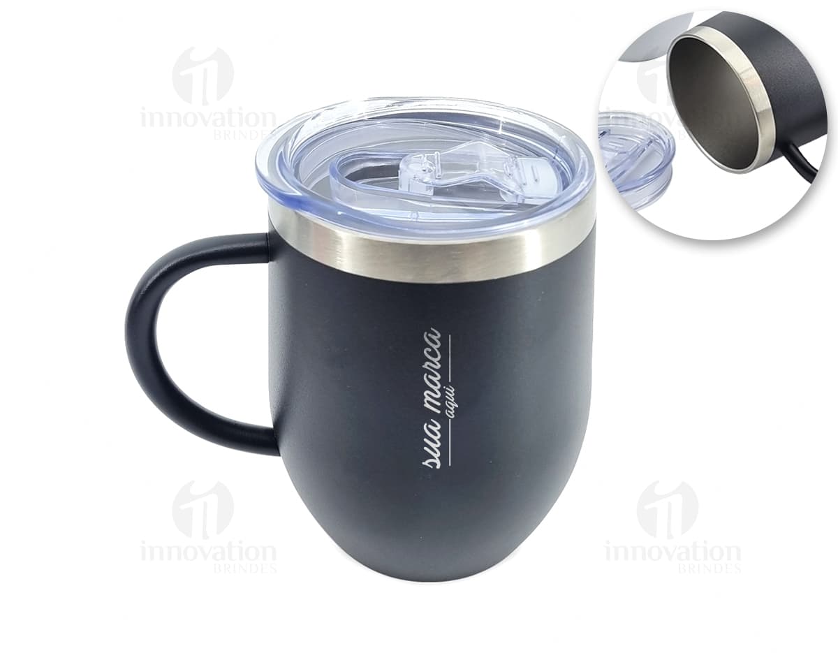 Caneca Térmica Inox 350ml - Mantenha suas bebidas quentes por mais tempo com essa caneca de aço inoxidável. Perfeita para desfrutar de café, chá ou chocolate quente pela manhã. Durável e elegante, a opção ideal para quem aprecia bebidas quentes. Adquira já a sua!