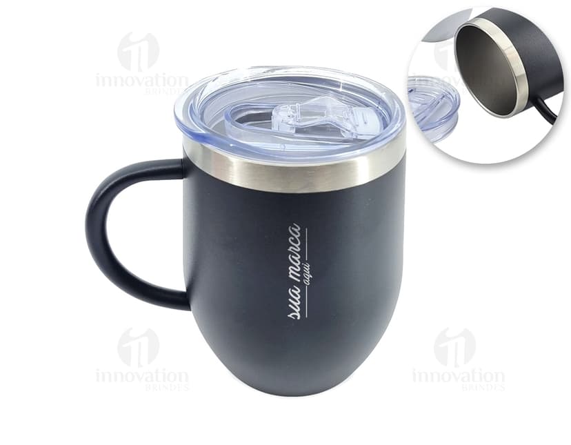 Caneca Térmica Inox 350ml - Mantenha suas bebidas quentes por mais tempo com essa caneca de aço inoxidável. Perfeita para desfrutar de café, chá ou chocolate quente pela manhã. Durável e elegante, a opção ideal para quem aprecia bebidas quentes. Adquira já a sua!