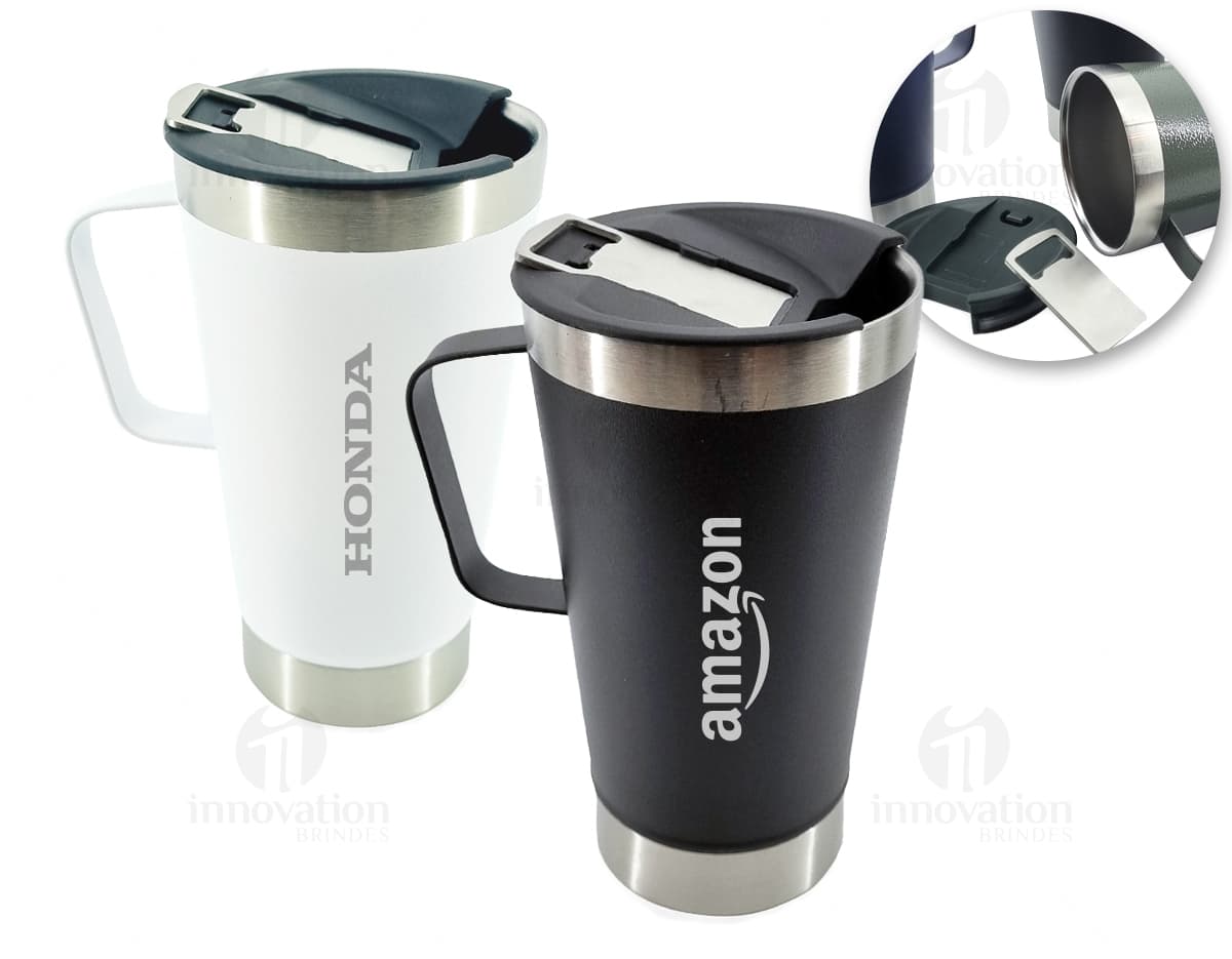 Caneca Térmica Inox 550ml - Mantenha sua bebida quente por mais tempo com nossa caneca térmica de luxo em aço inoxidável. Perfeita para café, chá e outras bebidas. Adquira já a sua!