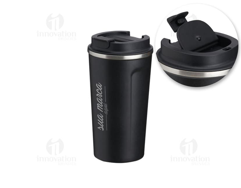Copo Térmico Inox 500ml - Mantenha suas bebidas sempre na temperatura ideal com nosso copo térmico de aço inoxidável. Perfeito para manter seu café quente ou suco gelado por horas. Garanta o seu agora!