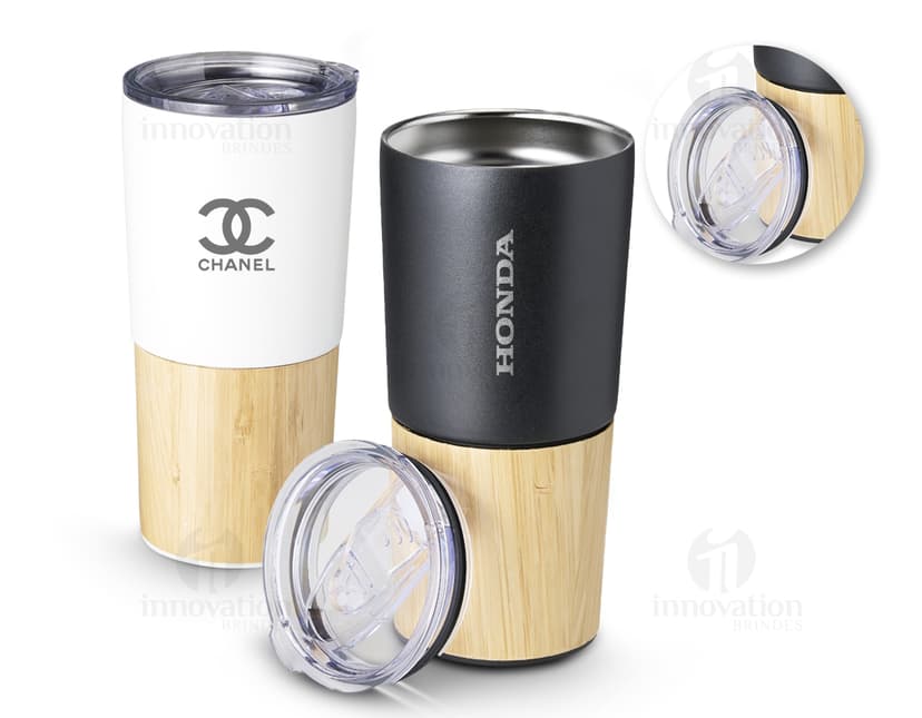 Copo térmico de bambu 600ml: mantenha suas bebidas quentes ou geladas por mais tempo! Feito com material sustentável, ideal para levar a qualquer lugar. Perfeito para quem busca praticidade e estilo. Adquira já o seu!