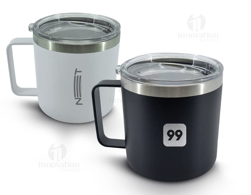 Caneca térmica 450ml: Desfrute de bebidas quentes por mais tempo com nossa caneca térmica de alta qualidade. Perfeita para café, chá ou chocolate quente. Mantenha-se aquecido e satisfeito durante o café da manhã ou no restaurante. Incremente sua experiência de bebida com nossa caneca térmica!