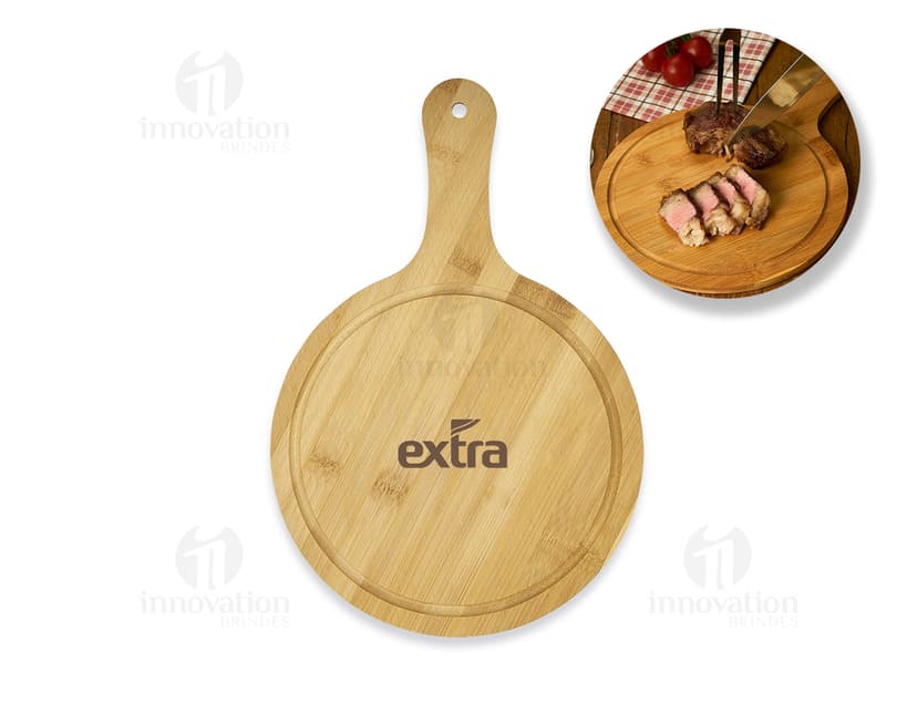 Tábua Redonda de Madeira 24,2x36,1 - Utensílio de Cozinha Gourmet e Saudável para Preparar suas Refeições com Qualidade e Estilo. Ideal para Cortar Ingredientes e Servir suas Receitas com Sabor e Elegância. Adicione essa Tábua de Corte à sua Cozinha e Transforme suas Refeições!