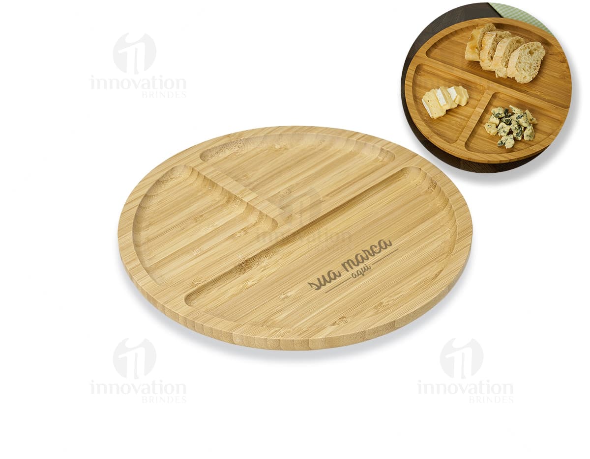 Petisqueira de bambu 25x25 - Ideal para servir petiscos de forma sofisticada e sustentável. Uma opção perfeita para reuniões e eventos. Adquira já a sua!