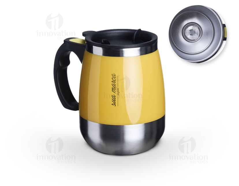 Caneca com misturador 350ml - Desfrute de sua bebida favorita de forma prática e rápida. Esta caneca é ideal para preparar café, chá, sucos e muito mais. Com design moderno, possui 350ml de capacidade e misturador embutido. Perfeita para começar o dia com energia. Adquira já a sua!