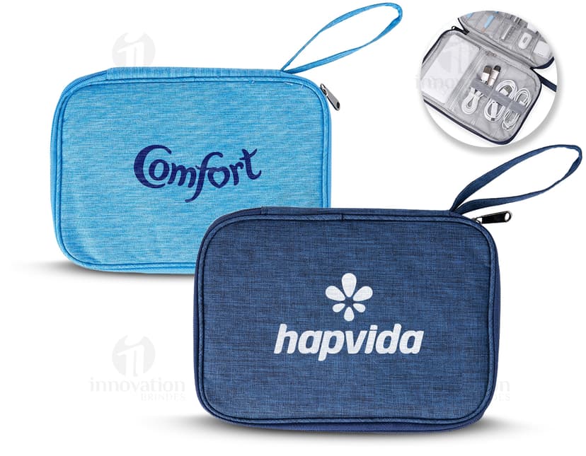 Necessaire de Couro Preto para Organização e Estilo. Confeccionada em couro de alta qualidade, ideal para guardar dinheiro, cartões e documentos com segurança. Moderna e elegante, perfeita para o seu dia a dia. Adquira a sua agora!