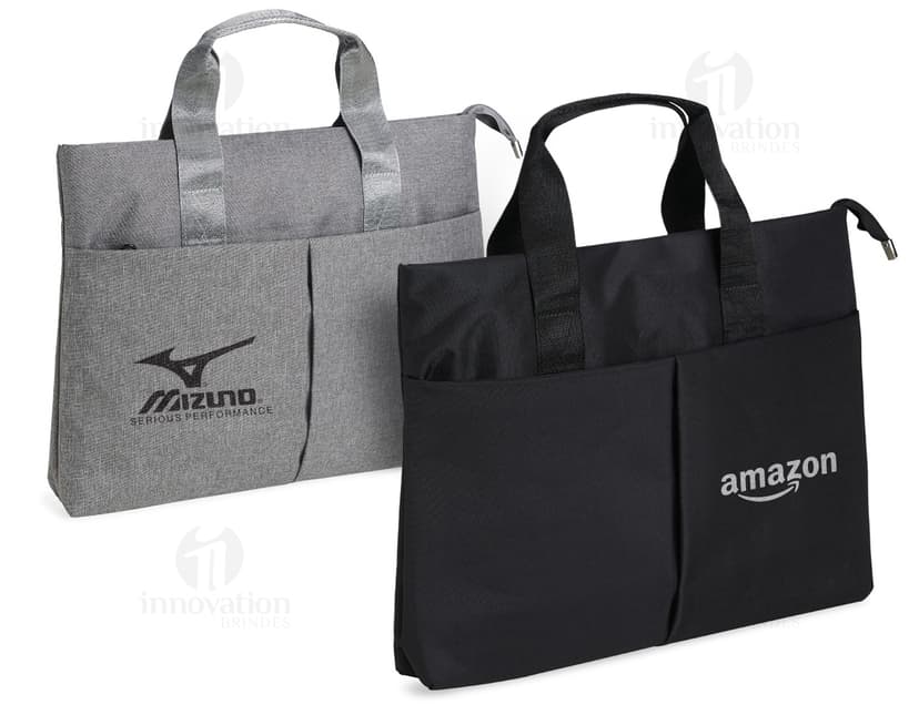 Pasta de couro preta para notebook de 15 polegadas, perfeita para transporte e armazenamento seguro do dispositivo. Elegante e moderna, ideal para empresários e profissionais que buscam praticidade e estilo.