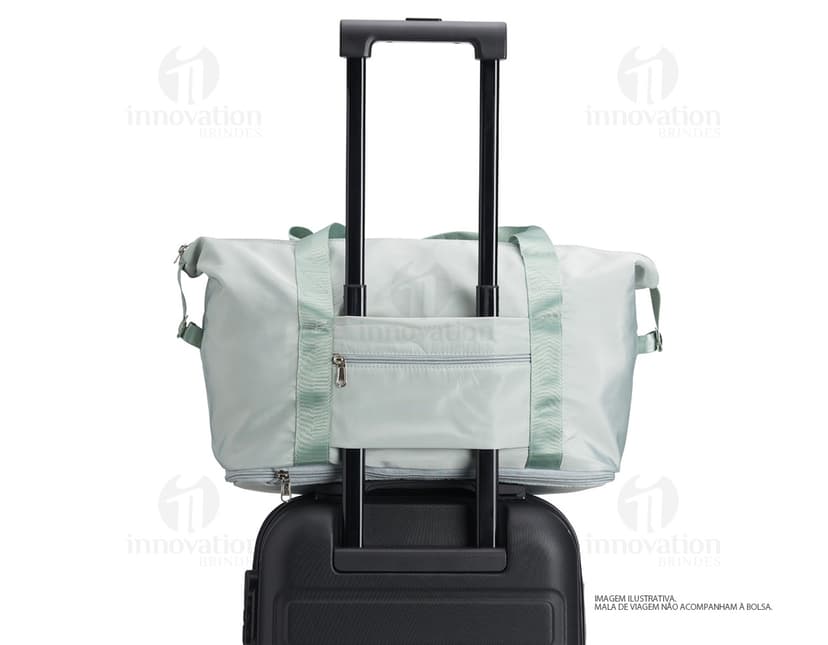 Bolsa Dobrável 35 litros em plástico moderno e elegante, com alça de mão e alças ajustáveis. Design prático e compacto, ideal para compras, viagens ou uso diário.