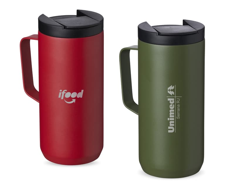 Caneca térmica 400ml - Mantenha suas bebidas quentes por mais tempo com essa caneca termicamente isolada. Feita de metal resistente, ideal para café, chá ou qualquer outra bebida. Aproveite o design moderno e prático para manter sua bebida favorita na temperatura ideal. Adquira já a sua!