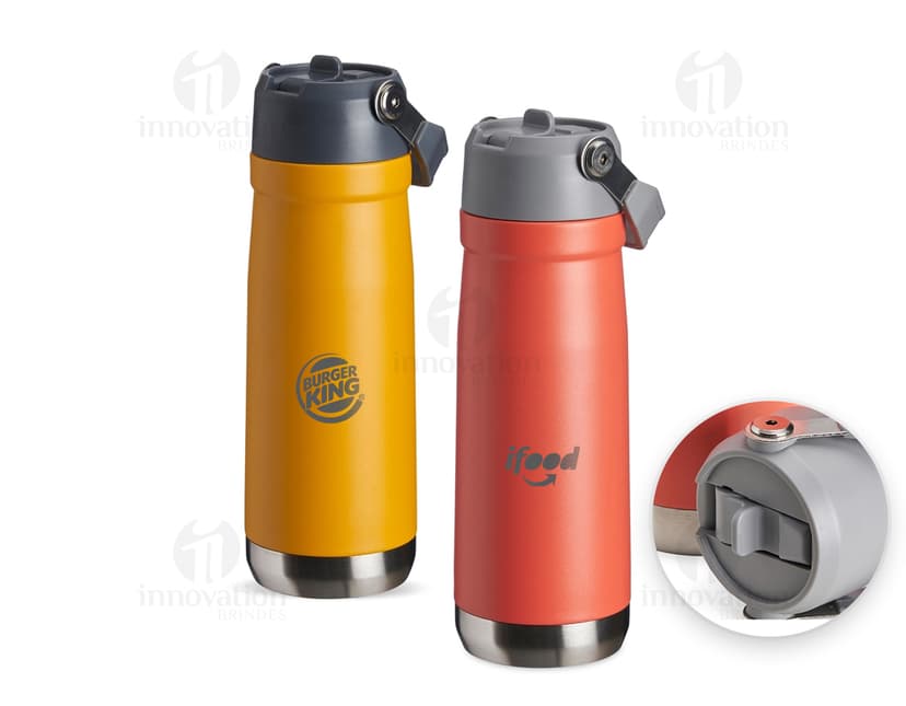 Garrafa Térmica 650ml - Mantenha suas bebidas sempre na temperatura ideal com nossa garrafa térmica de alta qualidade. Fabricada em metal resistente, proporciona a máxima eficiência na conservação do calor ou do frio. Ideal para manter a sua bebida preferida sempre fresca. Garanta já a sua!