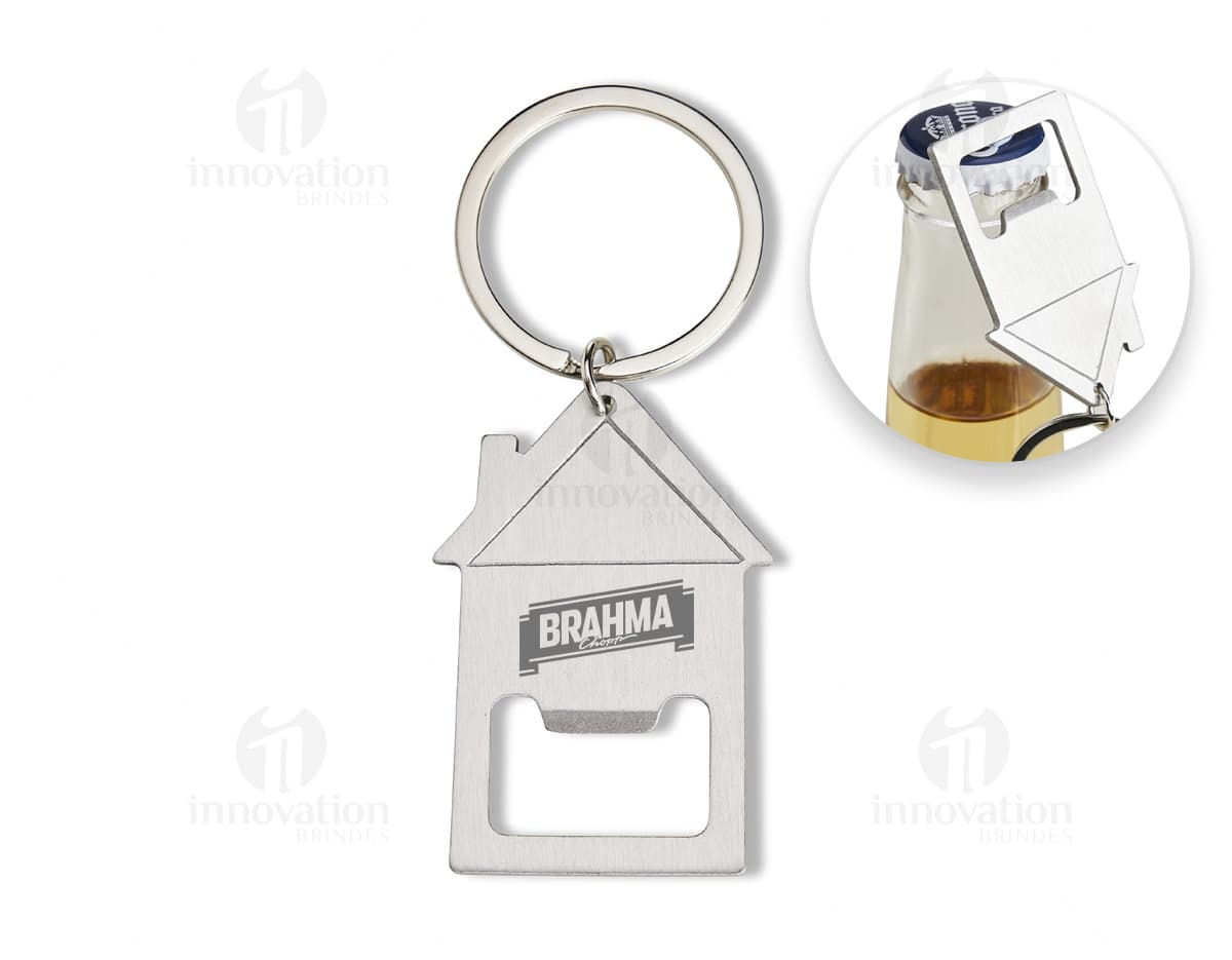 Chaveiro metal abridor de luxo para brindes e presentes. Design vintage e elegante com acabamento em prata. Perfeito para brindar clientes e funcionários. Aproveite a promoção de venda.