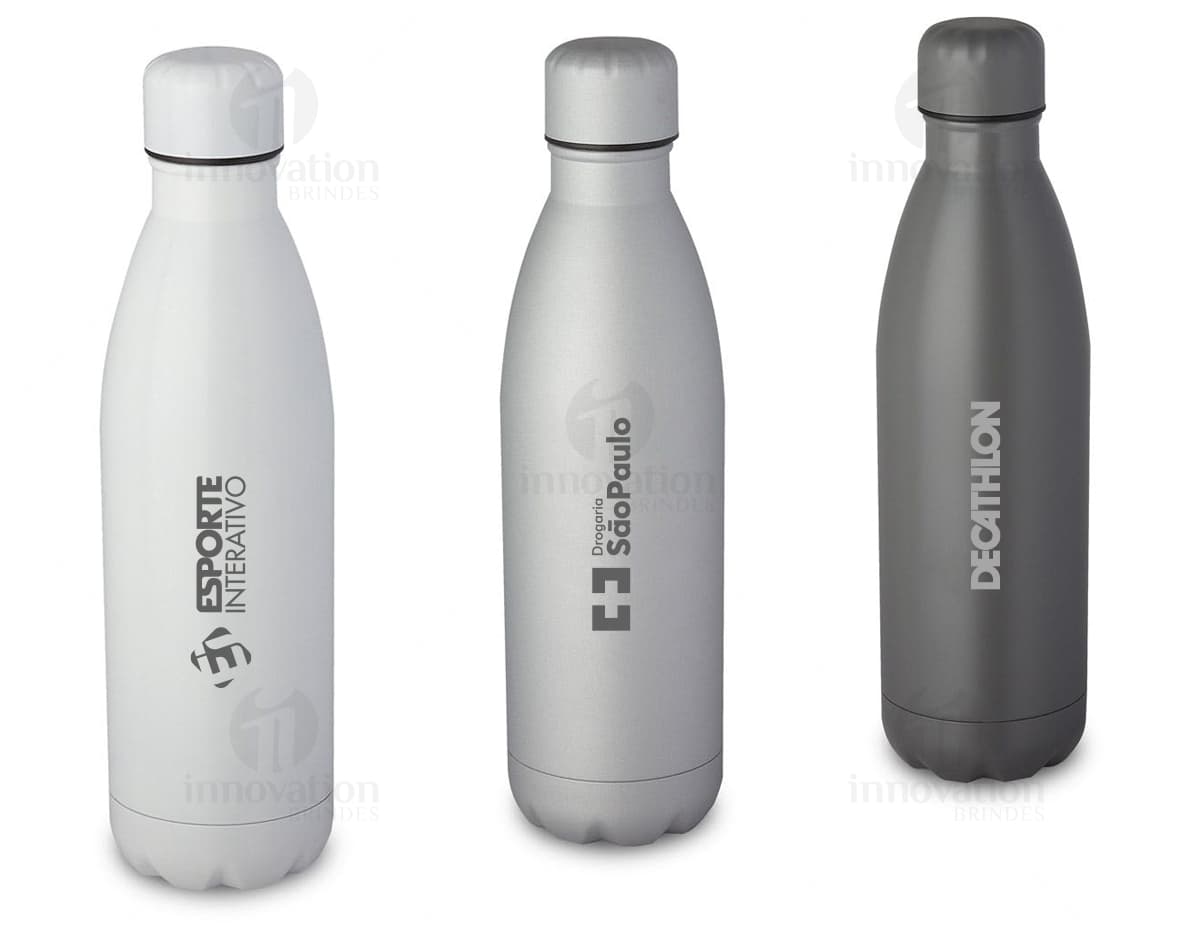 Garrafa de Aço Inox 750ml - Perfeita para manter suas bebidas favoritas sempre na temperatura ideal. Ideal para festas, viagens e momentos especiais. Qualidade e praticidade em um só produto!