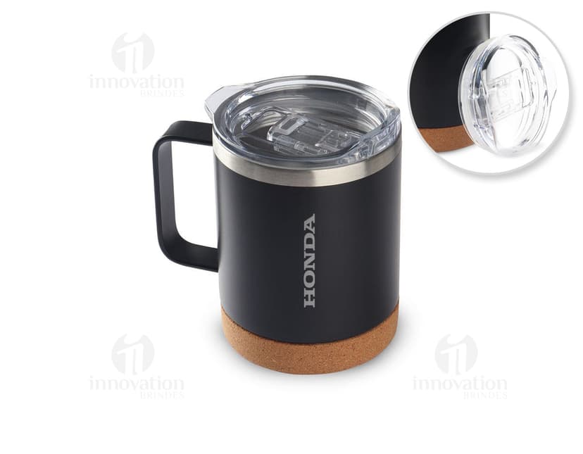 Caneca térmica 350ml em metal preto: perfeita para manter seu café quente por mais tempo. Ideal para o seu dia a dia! Aproveite essa promoção e garanta já a sua.