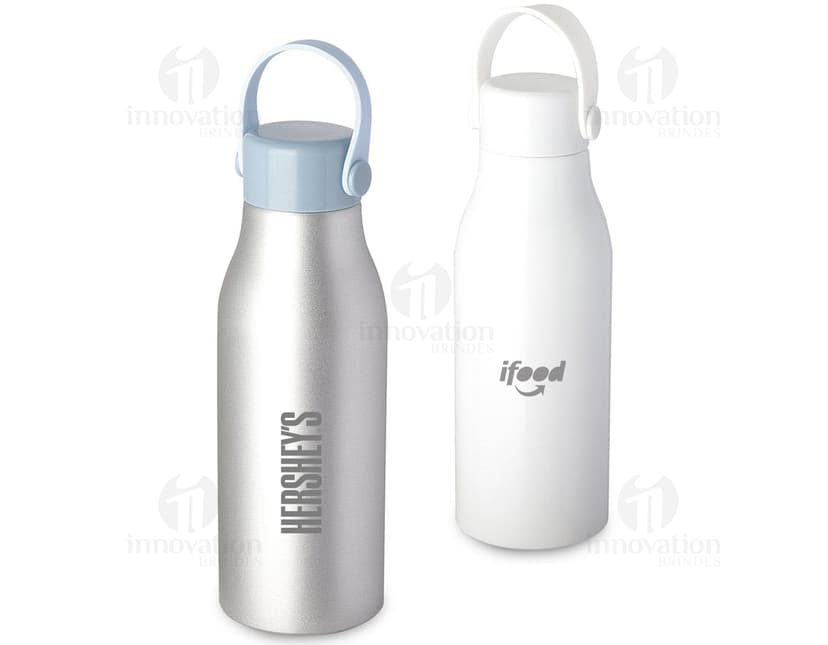 Garrafa em alumínio 550ml: Prática, saudável e sustentável. Ideal para manter-se hidratado durante o dia. Perfeita para qualquer tipo de líquido. Confira!
