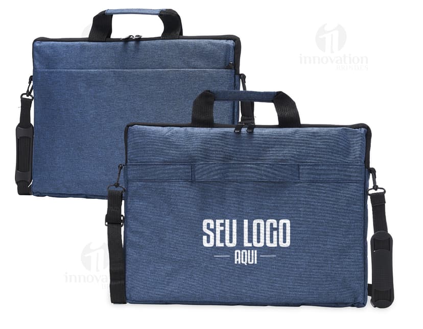 Mala de negócios em couro preto, com alça e fecho de metal. Perfeita para armazenar e transportar objetos pessoais, como notebooks de 15,6 polegadas. Elegante e moderna, ideal para viagens a trabalho ou compras.