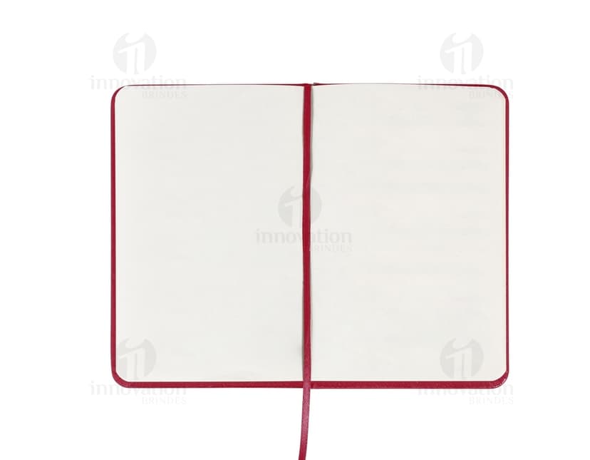 Bloco de anotações 14x8 vazio, em formato de notebook, com papel em branco e design amarelo, ideal para escrita de mensagens e lembretes no escritório.