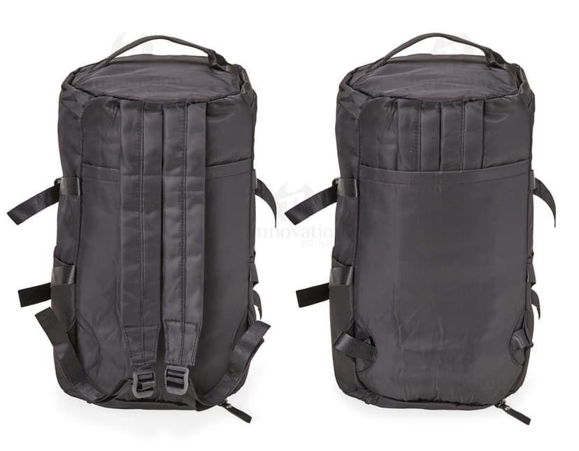 Bolsa esportiva de 25 litros impermeável em couro preto, estilo moderno e elegante, com alça de mão e alça de ombro, fecho em zíper, ideal para viagens, compras e uso pessoal.