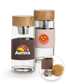 Garrafa de Vidro 400ml transparente com tampa de metal.
