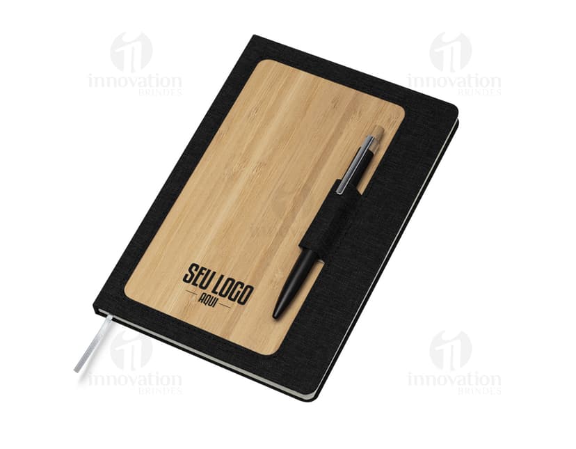 Bloco de anotações 21x14 - Ideal para manter seus negócios e estudos organizados. Perfeito para reuniões, anotações e planejamento. Feito com capa de couro resistente. Garanta o seu agora!