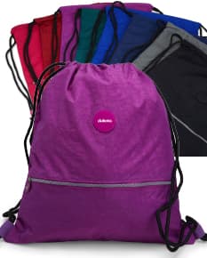 Mochila saco de nylon preto, resistente à água, com zíper e alça de couro. Ideal para viagens e estilo fashion.