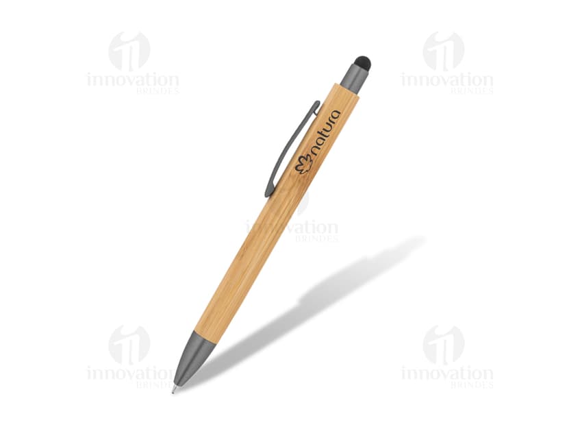 Caneta ecológica em bambu, perfeita para presentear clientes e colaboradores. Sustentável e cheia de estilo. Personalize com sua marca. Solicite um orçamento!