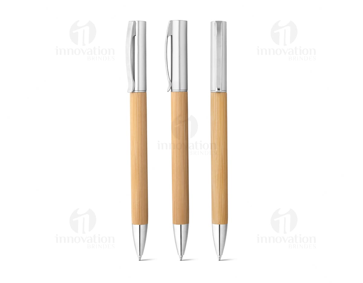 Caneta em bambu: uma opção sustentável e elegante para seu escritório. Ideal para assinar documentos, escrever recados e desenhar. Adquira já a sua!