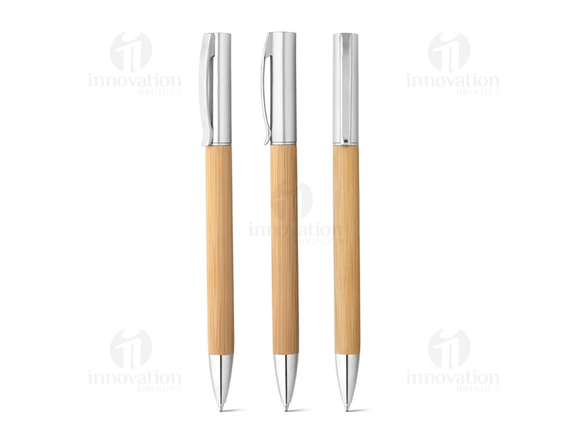 Caneta em bambu: uma opção sustentável e elegante para seu escritório. Ideal para assinar documentos, escrever recados e desenhar. Adquira já a sua!