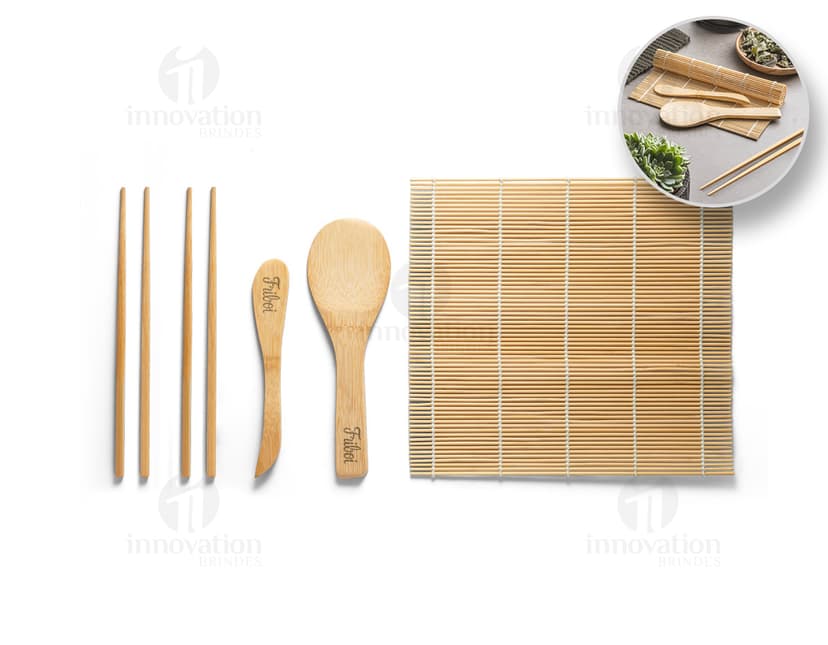 Kit para sushi: conjunto de utensílios de cozinha em aço inoxidável para preparar refeições japonesas. Ideal para restaurantes, buffets e amantes da culinária oriental. Prático, higiênico e durável. Adicione um toque de sofisticação à sua mesa com este conjunto de talheres para sushi.