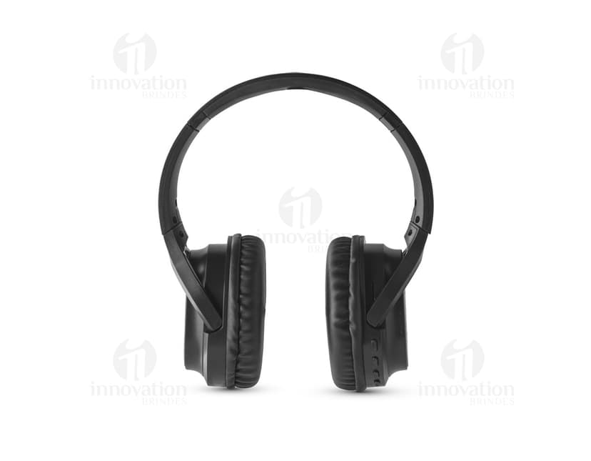Fone de ouvido sem fio feito de bambu e ABS, mostrando a tecnologia sem fio, conexões e plugs, com design moderno em preto e detalhes em metal, ideal para ouvir música e realizar chamadas com qualidade de som.