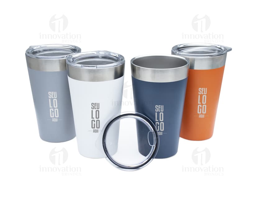 Copo Térmico de Inox 473ml - Mantenha sua bebida quente ou gelada por horas com este copo de aço inoxidável de alta qualidade. Ideal para viagens, escritório e atividades ao ar livre. Adquira já o seu!