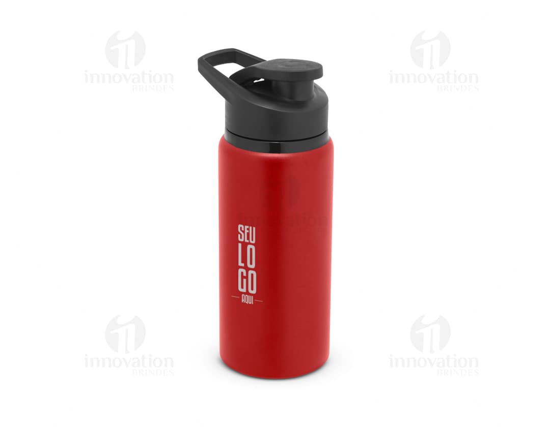 Bottle de alumínio com acabamento mate de 660ml, contendo líquido.