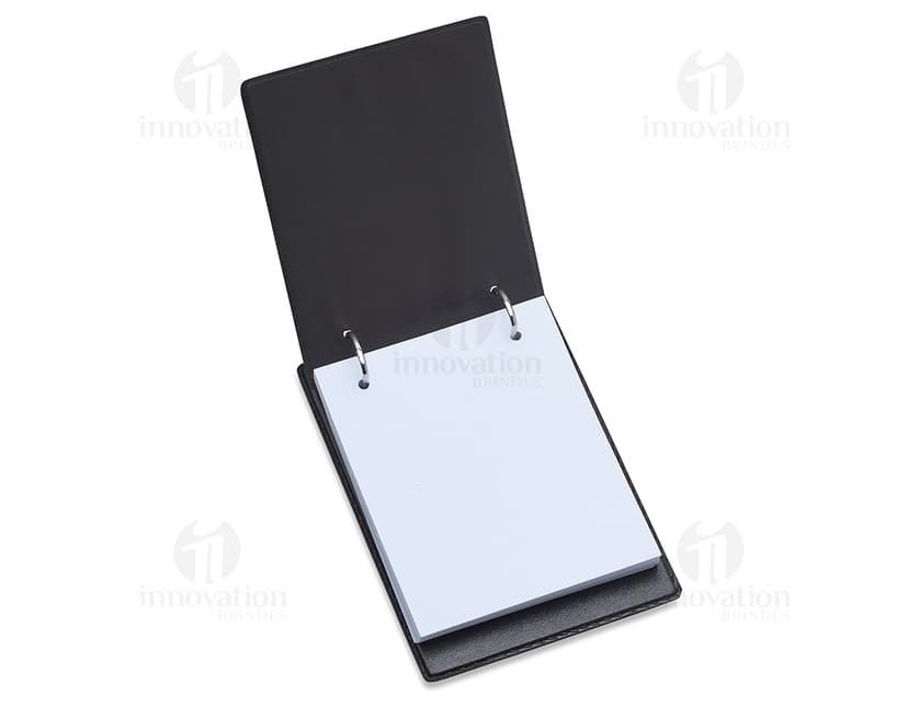 Bloco de anotações portátil preto para escritório e estudo. Armazene suas ideias com segurança na era digital. Perfeito para organização e produtividade.