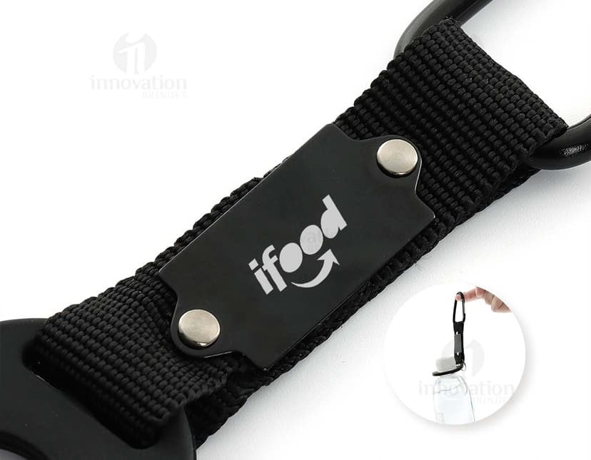 Suporte para Garrafa de cor preta em formato de espiral.