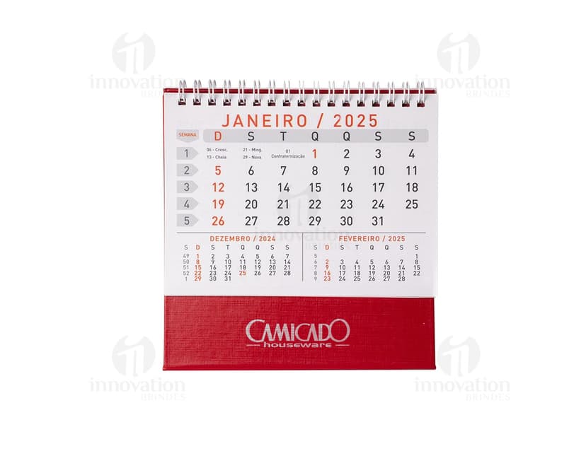 Calendário de Mesa 2024 com design moderno e tecnológico, organizando informações de forma eletrônica. Inclui data, mês, semana, ano e agenda diária. Ideal para gerenciamento financeiro e pessoal.