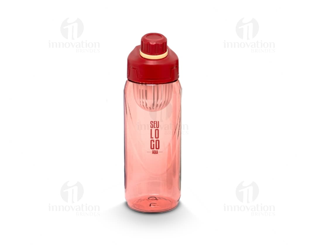 Squeeze plástico de 800ml para líquidos. Embalagem transparente, clean e saudável. Ideal para hidratação e cuidados de higiene.