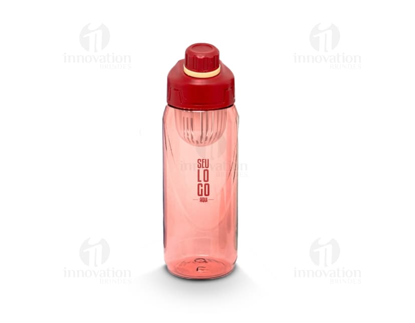 Squeeze plástico de 800ml para líquidos. Embalagem transparente, clean e saudável. Ideal para hidratação e cuidados de higiene.