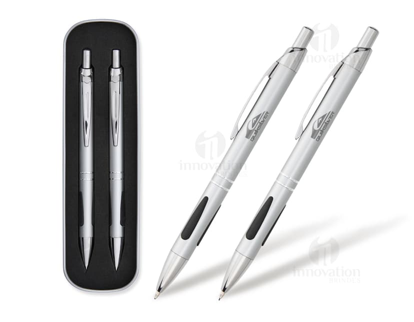 Conjunto caneta e lapiseira de metal para escrita, desenho e trabalho de alta qualidade. Perfeito para escritório, escola e negócios. Garanta já o seu!