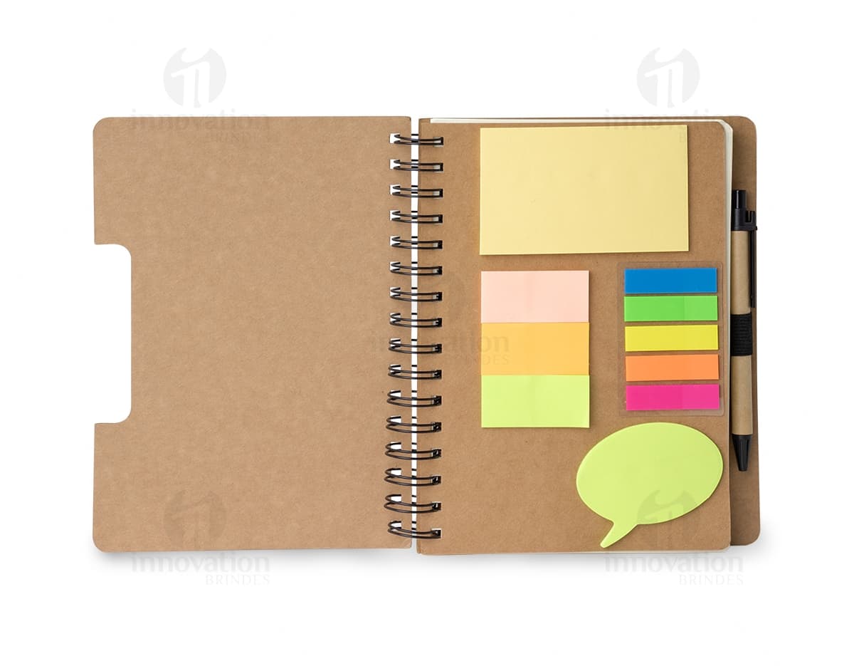Caderneta com autoadesivos e caneta - ideal para organizar suas anotações no dia a dia. Perfeita para estudantes e profissionais de negócios. Aproveite a praticidade e a versatilidade deste item essencial!