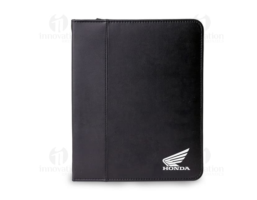 Pasta de couro sintético para guardar seu notebook e documentos com estilo. Ideal para manter suas finanças e informações pessoais organizadas. Adquira já!