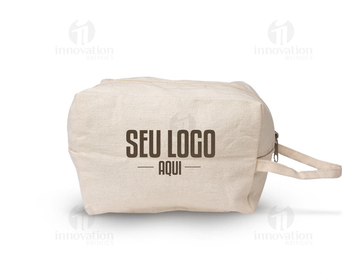 Nécessaire algodão - Organize seus brindes de forma prática e elegante com nossa nécessaire de algodão. Ideal para guardar seus pertences com estilo. Adquira já o seu!