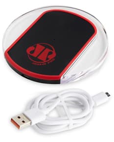 Carregador via indução de design moderno e prateado, perfeito para sua mesa de jantar. Tecnologia de ponta para carregar seus dispositivos de forma prática e elegante. Tenha sempre seu celular pronto para o próximo vídeo ou música. Ideal para restaurantes, escritórios e uso doméstico. Adquira já o seu!