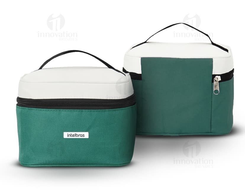 Bolsa térmica nylon 4L c/ plaquinha preta. recipiente vazio para conservar alimentos, utensílio de cozinha em metal brilhante com alça para transporte.
